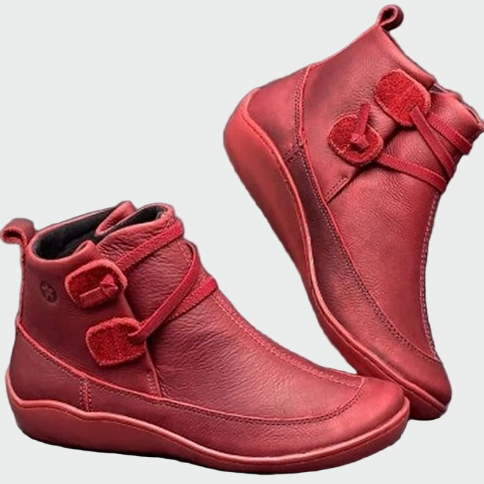 Flat Lace-Up Ankle Boots