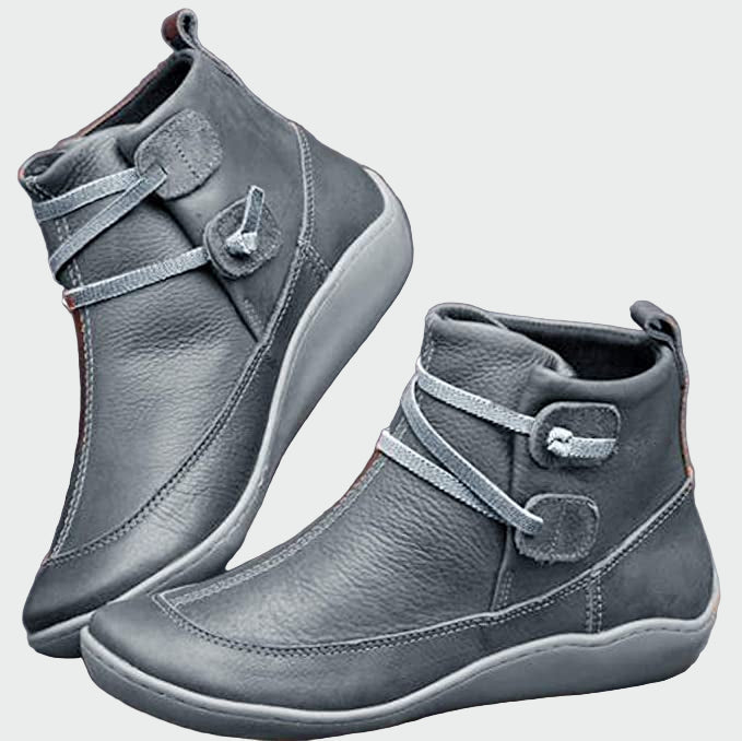 Flat Lace-Up Ankle Boots