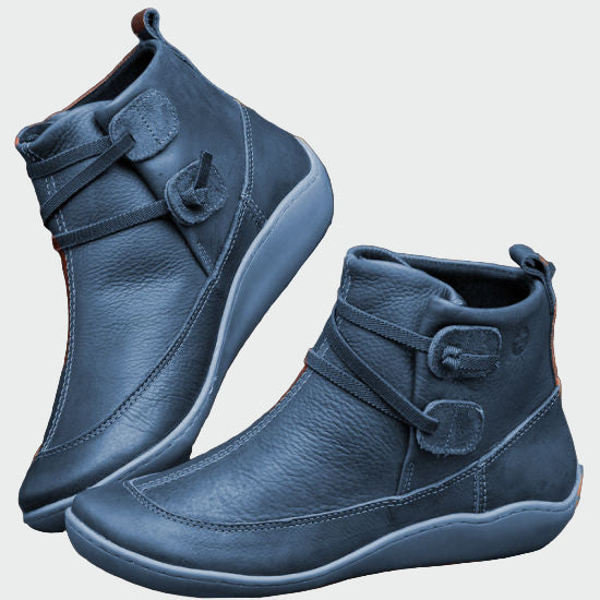 Flat Lace-Up Ankle Boots