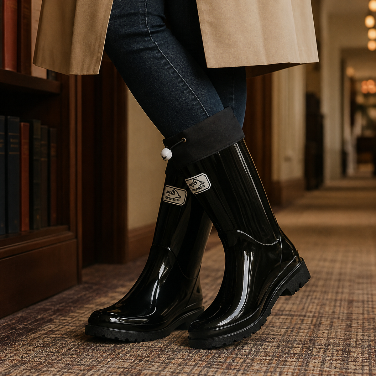 Drawstring Rain Boots Rain Boots