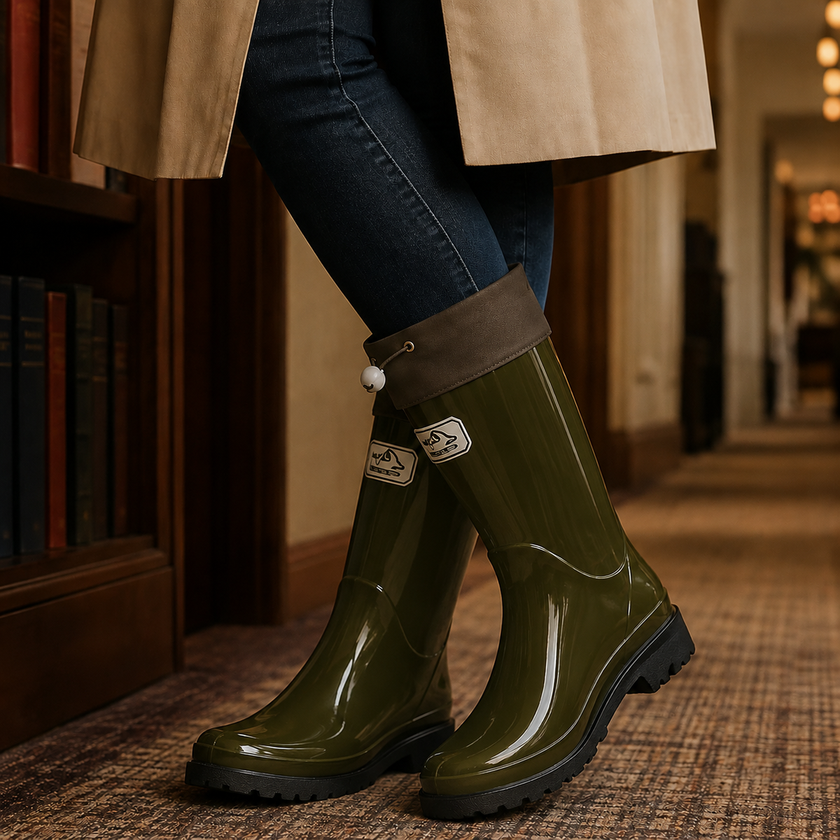 Drawstring Rain Boots Rain Boots