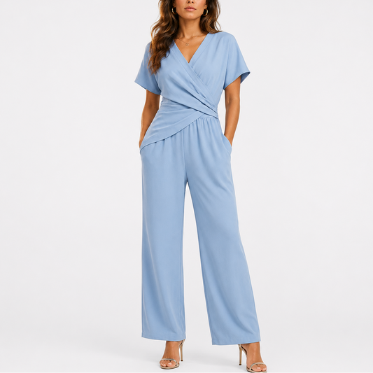 Women's Elegant Wrap Jumpsuit Two-Piece Set
