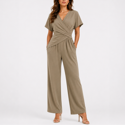 Women's Elegant Wrap Jumpsuit Two-Piece Set