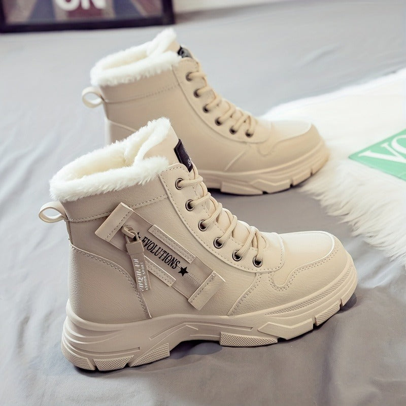 Fleece Lined Lace-Up Ankle Boots
