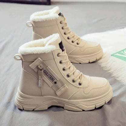 Fleece Lined Lace-Up Ankle Boots