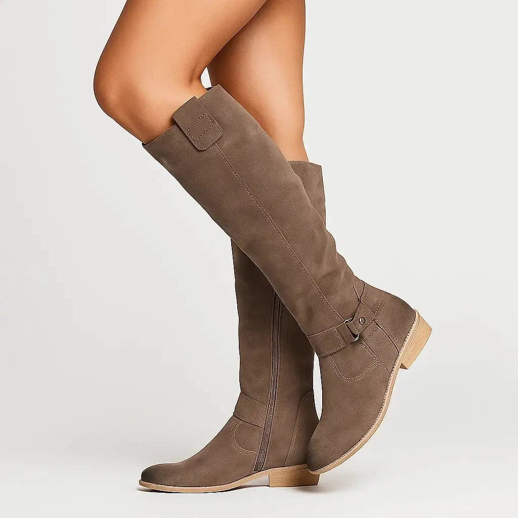 Suede Knee-High Boots