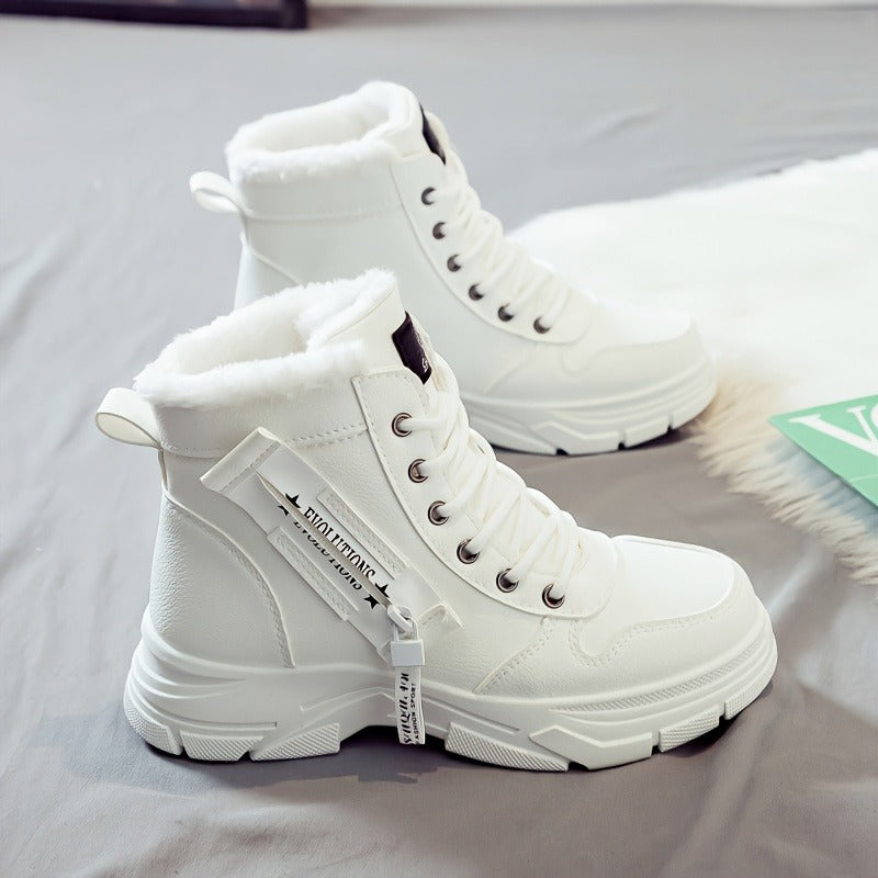 Fleece Lined Lace-Up Ankle Boots